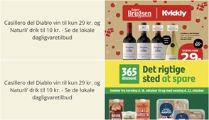 Casillero del Diablo vin til kun 29 kr. og Naturli’ drik til 10 kr. - Se de lokale dagligvaretilbud