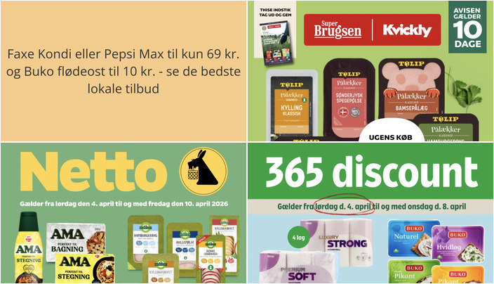 Faxe Kondi eller Pepsi Max til kun 69 kr. og Buko flødeost til 10 kr. - se de bedste lokale tilbud