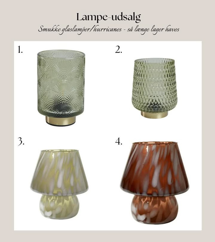 Fjerrenseriet annoncerer udsalg på glaslamper og hurricanes fra Speedtsberg