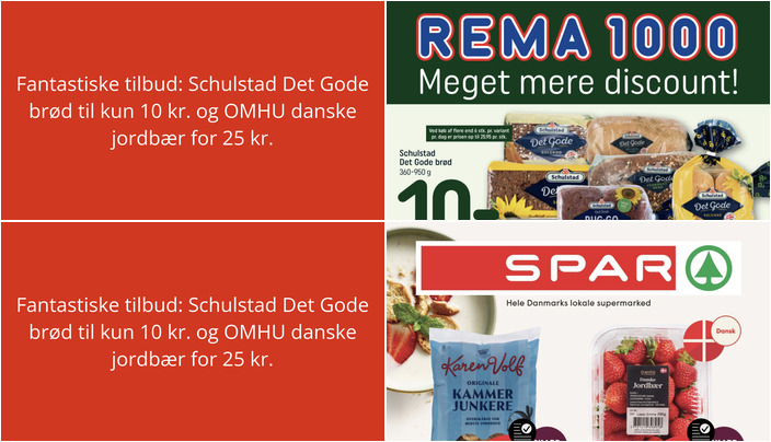 Fantastiske tilbud: Schulstad Det Gode brød til kun 10 kr. og OMHU danske jordbær for 25 kr.