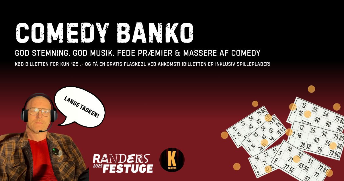 Comedy Banko på Kulissen bringer grin til Randers Festuge