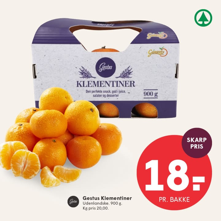 SPAR SKALLERUP A/S tilbyder klementiner til vinterhyggen