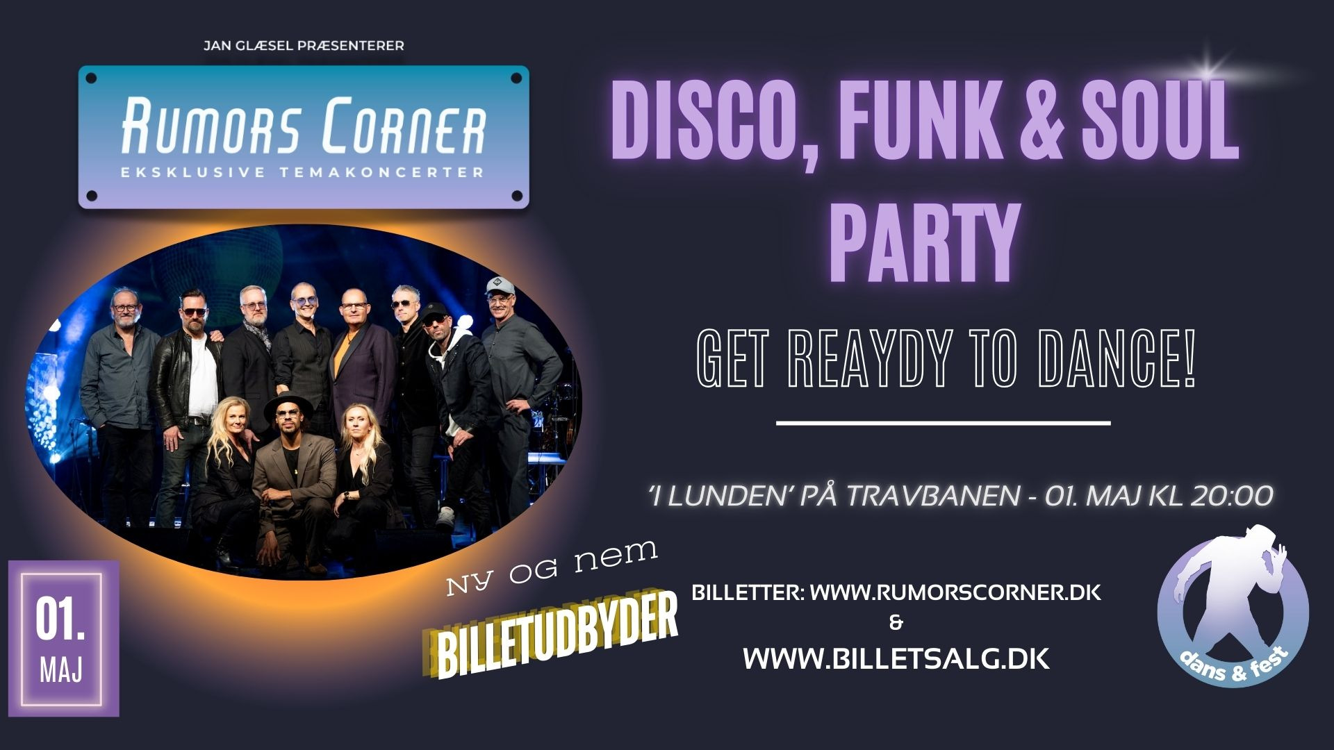 Jan Glæsel & Rumors Corner bringer disco, funk og soul til Charlottenlund
