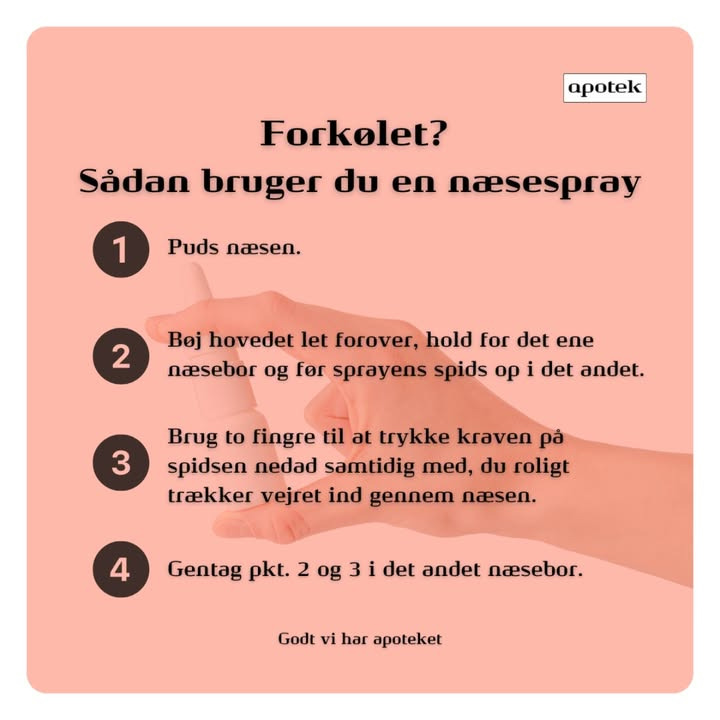 Ikast Apotek guider til korrekt brug af næsespray ved forkølelse