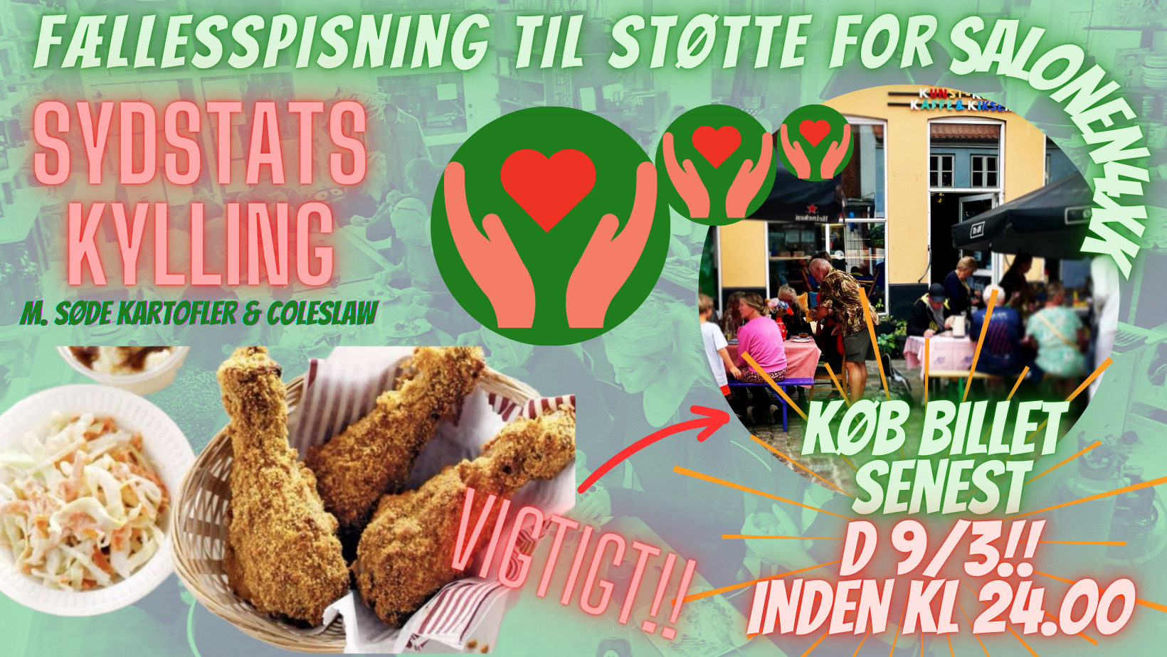 Støt Salonen4xk: Fællesspisning for en god sag