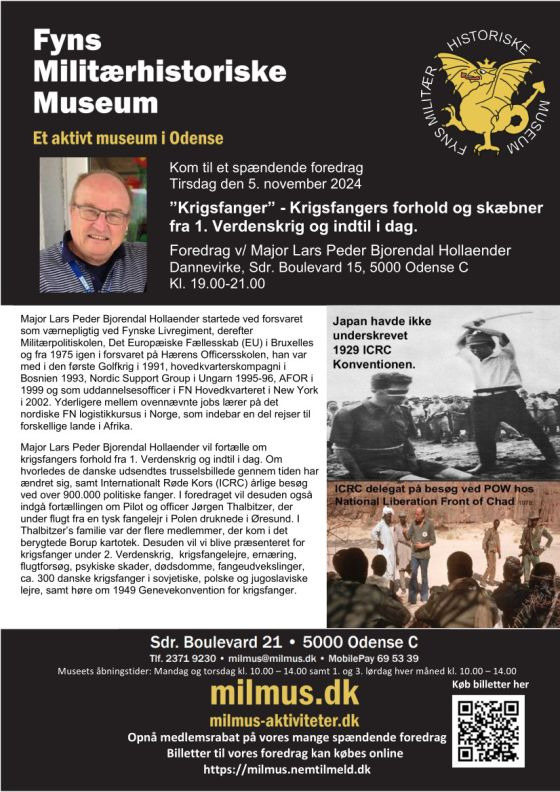Foredrag om krigsfangers skæbner gennem tiden i Odense