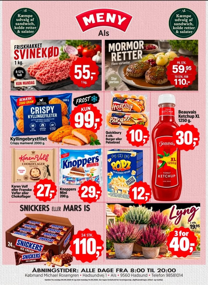 Meny Als forkæler med lokale tilbud