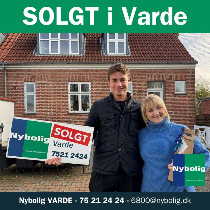 Nybolig Varde fejrer salg af byhus på Lundvej 45 i Varde
