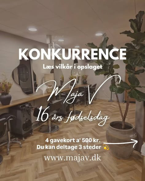 Maja V fejrer 16 år med udlodning af 4 gavekort på 500 kr.
