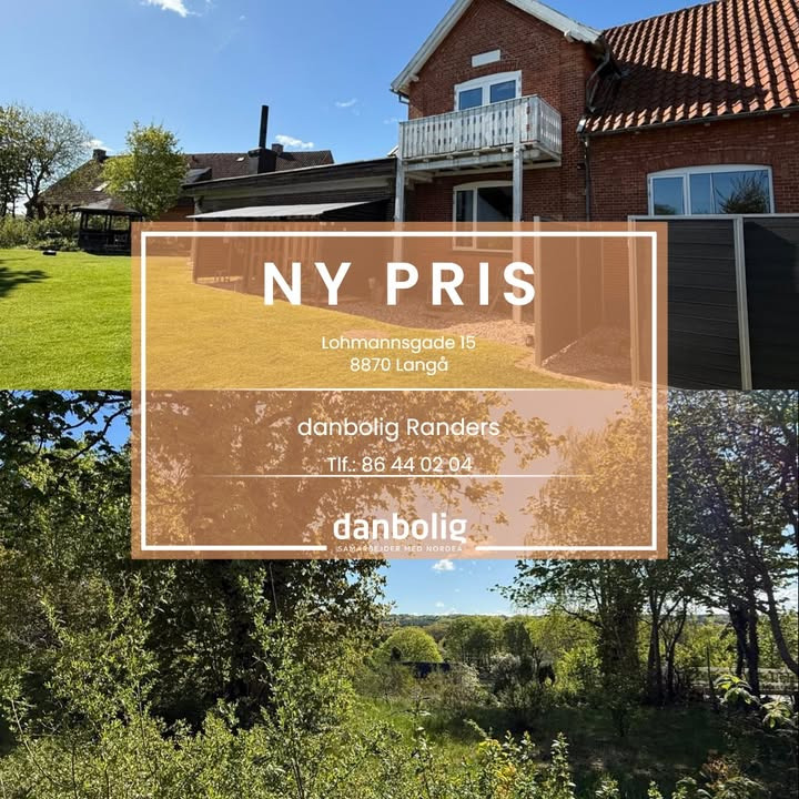 Danbolig Randers annoncerer ny pris på rummelig familievilla i Langå