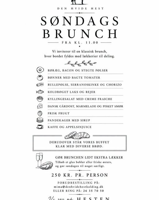 Den Hvide Hest Kolding dækker igen op til populær brunch 1. og 2. august