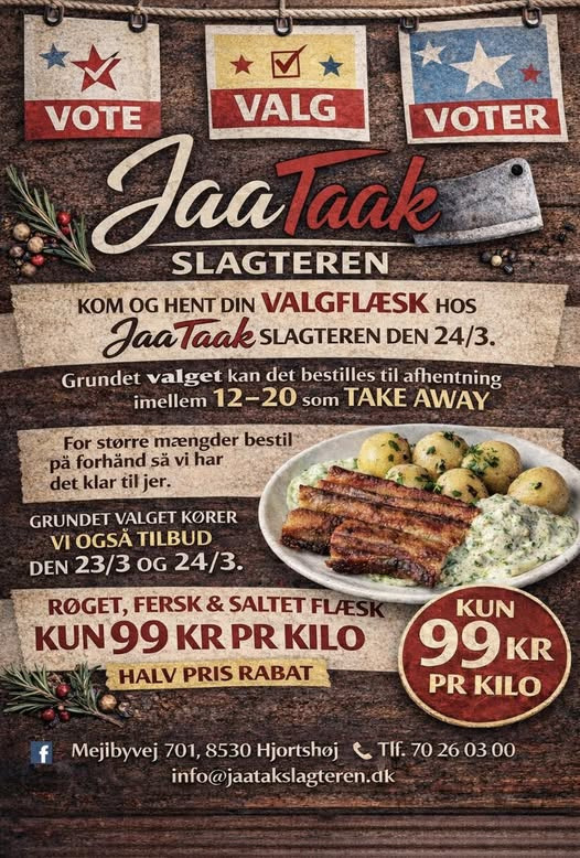 Jaataak Slagteren tilbyder valgflæsk til skarpe priser under åbent hus arrangement