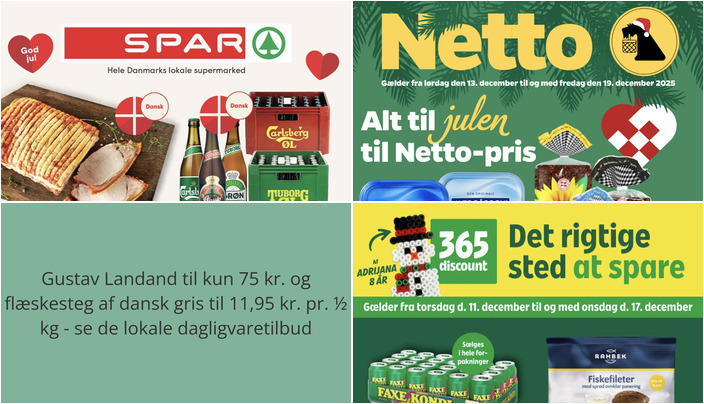 Gustav Landand til kun 75 kr. og flæskesteg af dansk gris til 11,95 kr. pr. ½ kg - se de lokale dagligvaretilbud