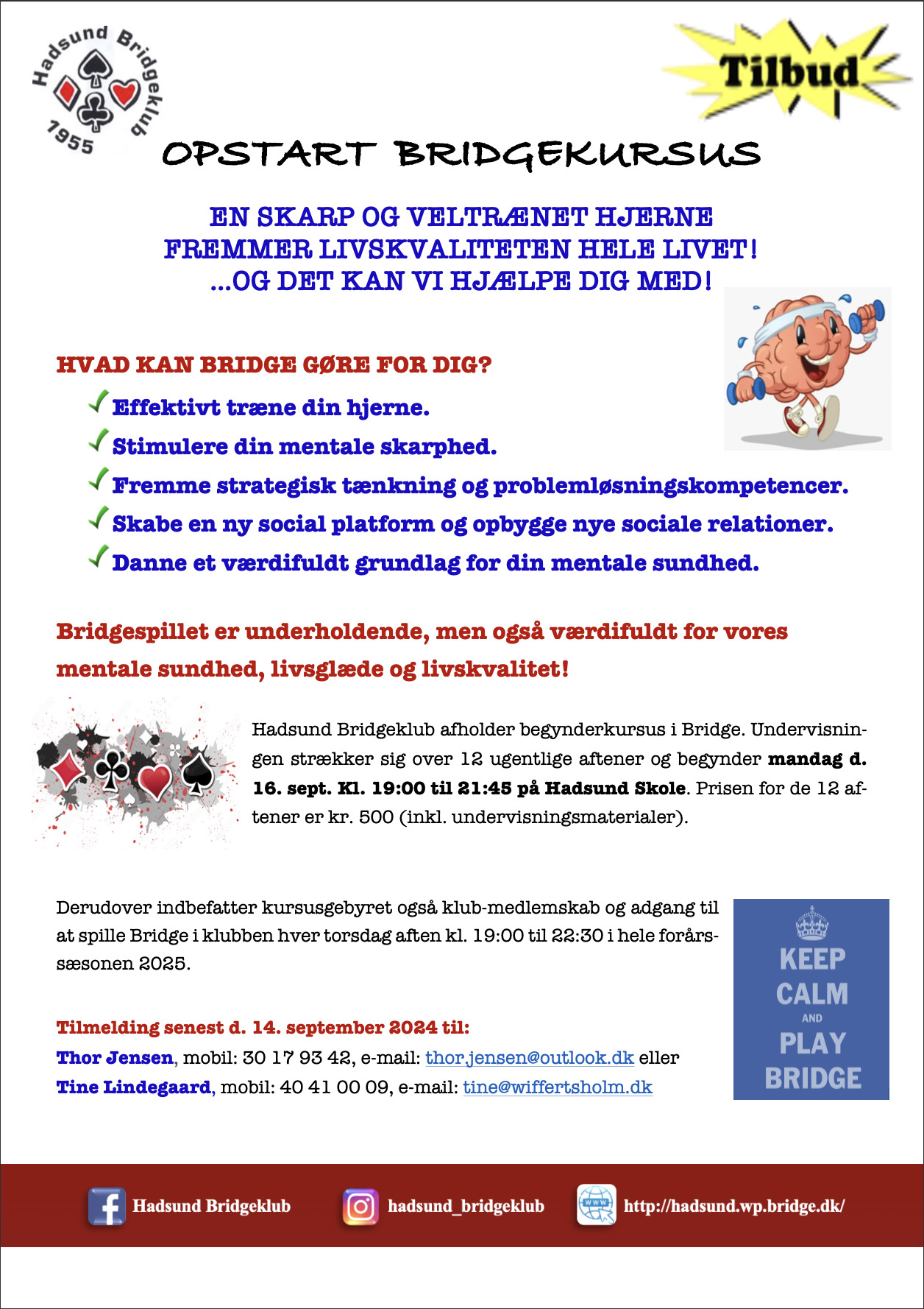 Opstart Bridgekursus hos Hadsund Bridgeklub: Bridgekursus for begyndere