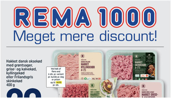 Hakket dansk kød til kun 29 kr. og Rema 1000 yoghurt til 10 kr. - se de gode lokale tilbud