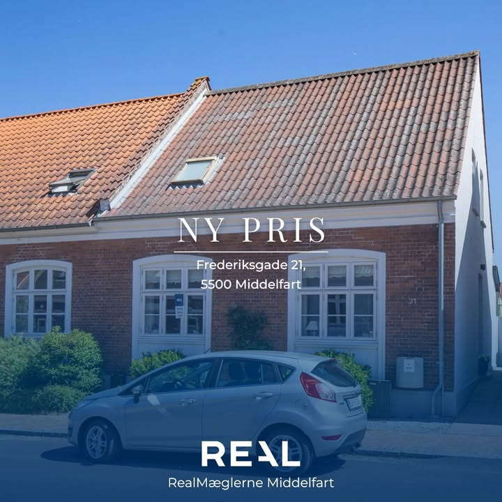 RealMæglerne Middelfart annoncerer prisnedsættelse på byhus tæt på bymidten