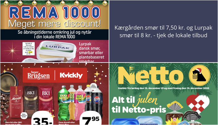 Kærgården smør til 7,50 kr. og Lurpak smør til 8 kr. - tjek de lokale tilbud