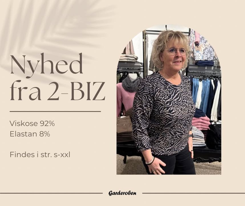Nyhed fra Garderoben: Flot forårsbluse fra 2-BIZ med elastikkant tilgængelig nu!