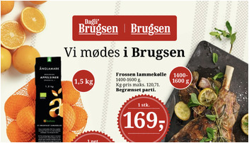 Frossen lammekølle til kun 169 kr. og økologiske appelsiner for 24 kr. hos DagliBrugsen