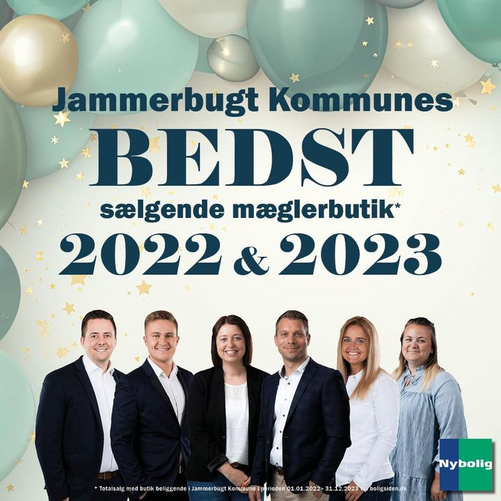 Nybolig Aabybro, Brovst, Pandrup og Løkken er den mest sælgende ejendomsmæglerbutik i kommunen