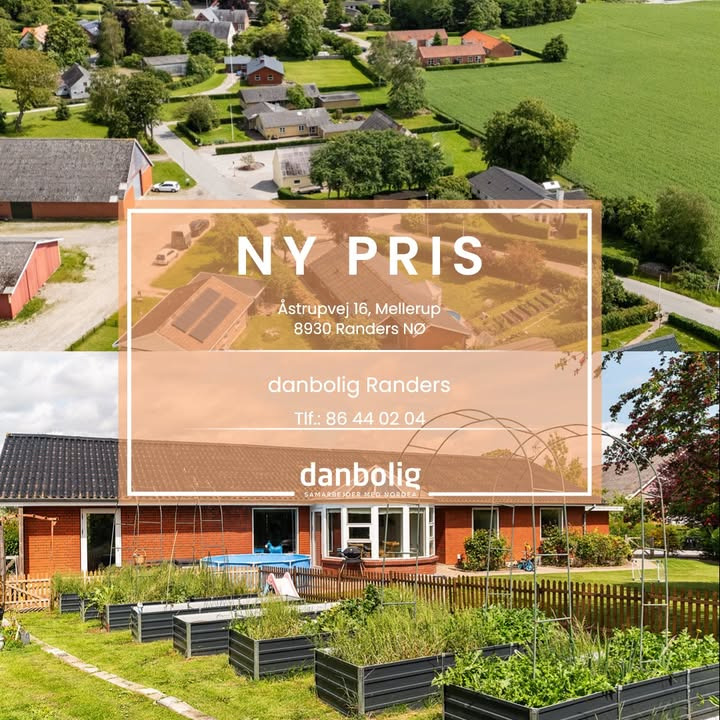 Danbolig Randers annoncerer ny pris på villa i Mellerup
