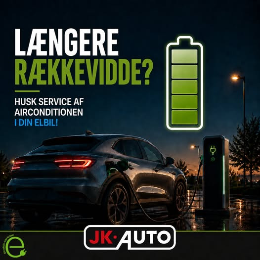JK Auto ApS tilbyder airconditionservice til elbiler fra 1.499 kr.
