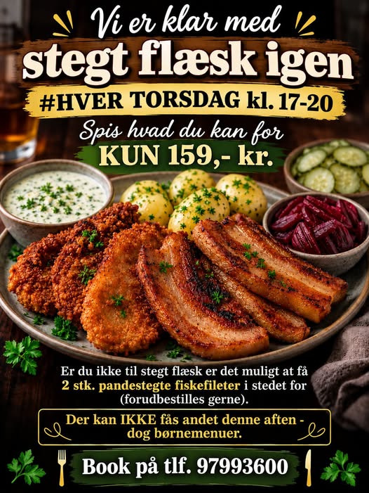 Vesløs Kro har stegt flæsk igen