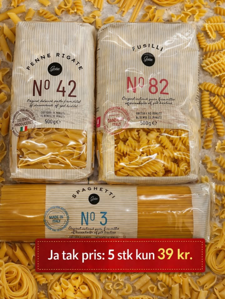 Meny Hobro tilbyder Gestus pasta til vanvittig lav pris