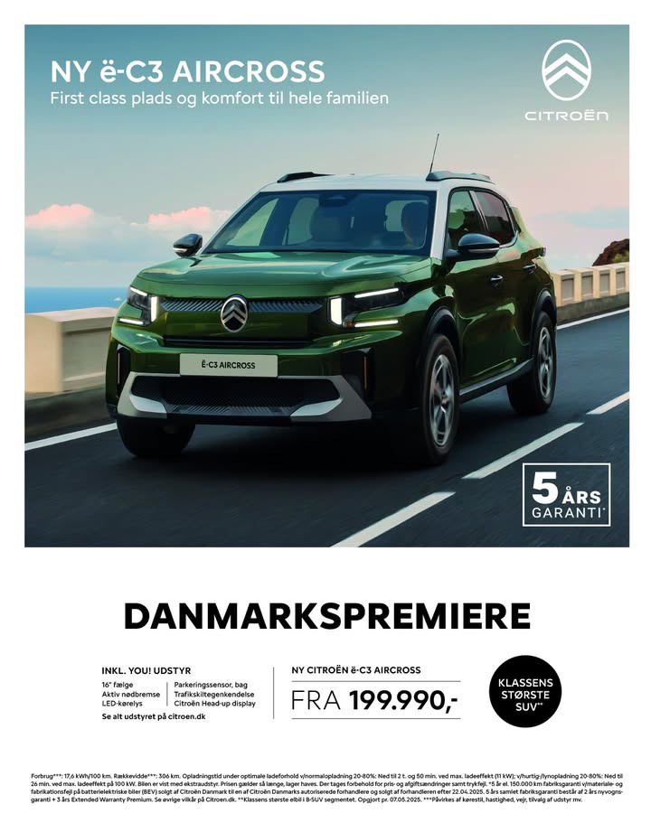 Henrik Christensen præsenterer den nye Ë-C3 Aircross med enestående komfort og rummelighed