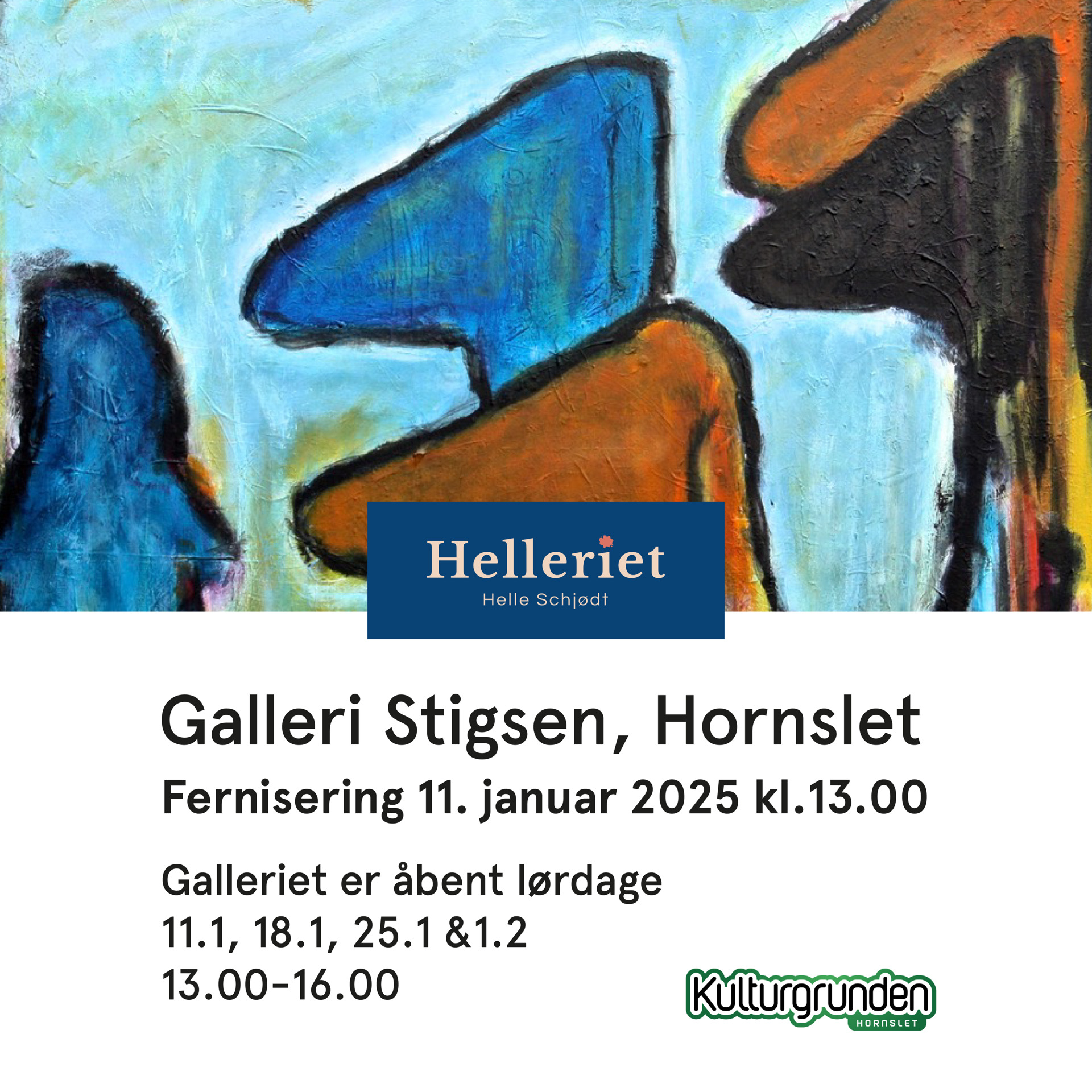 Oplev Helle Schjødts ekspressive abstrakte værker i Hornslet