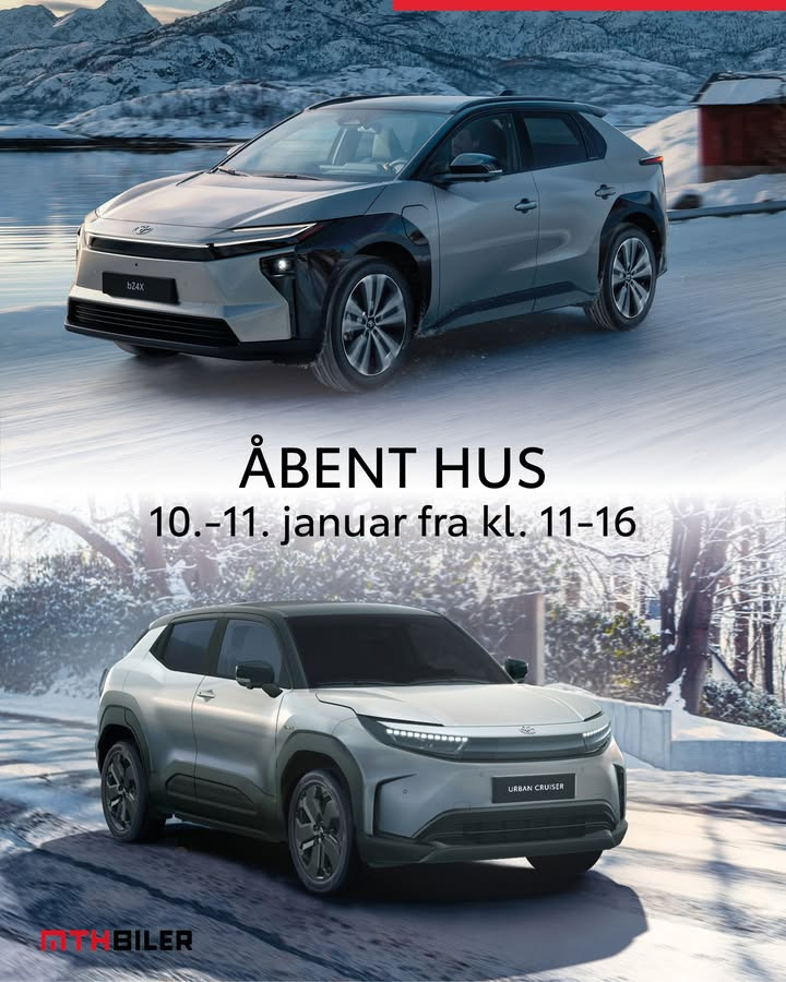 MTH Biler inviterer til åbent hus med attraktive kampagner på Toyotas elbiler i weekenden