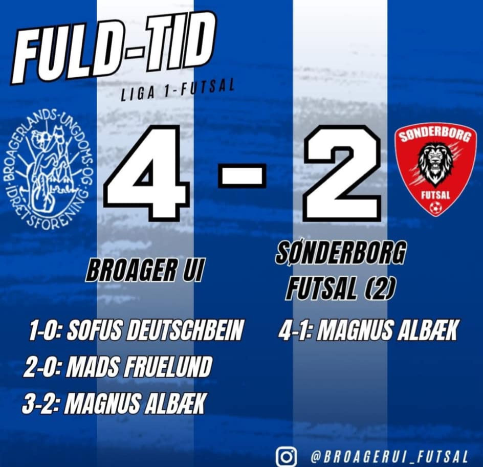 Broager UI sikrer sejr i intens opgør mod Sønderborg Futsal