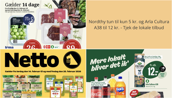 Nordthy tun til kun 5 kr. og Arla Cultura A38 til 12 kr. - Tjek de lokale tilbud