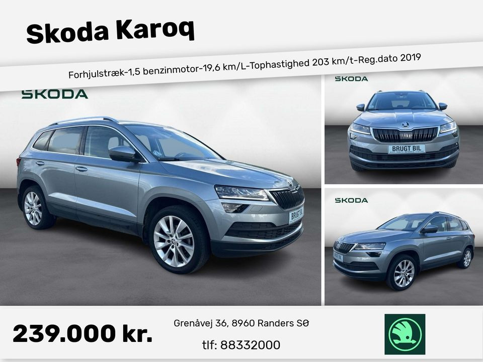 Bilco A/S Randers præsenterer Skoda Karoq fra 2019 med topudstyr på lager