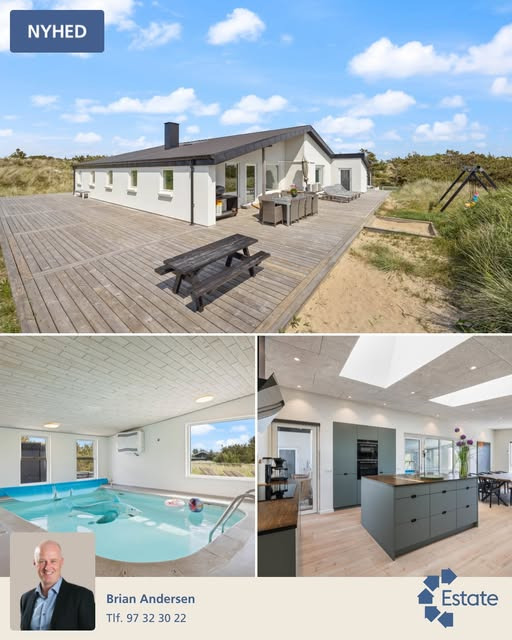 Estate Vestjylland præsenterer totalrenoveret fritidsbolig med poolhus, sauna og udespa