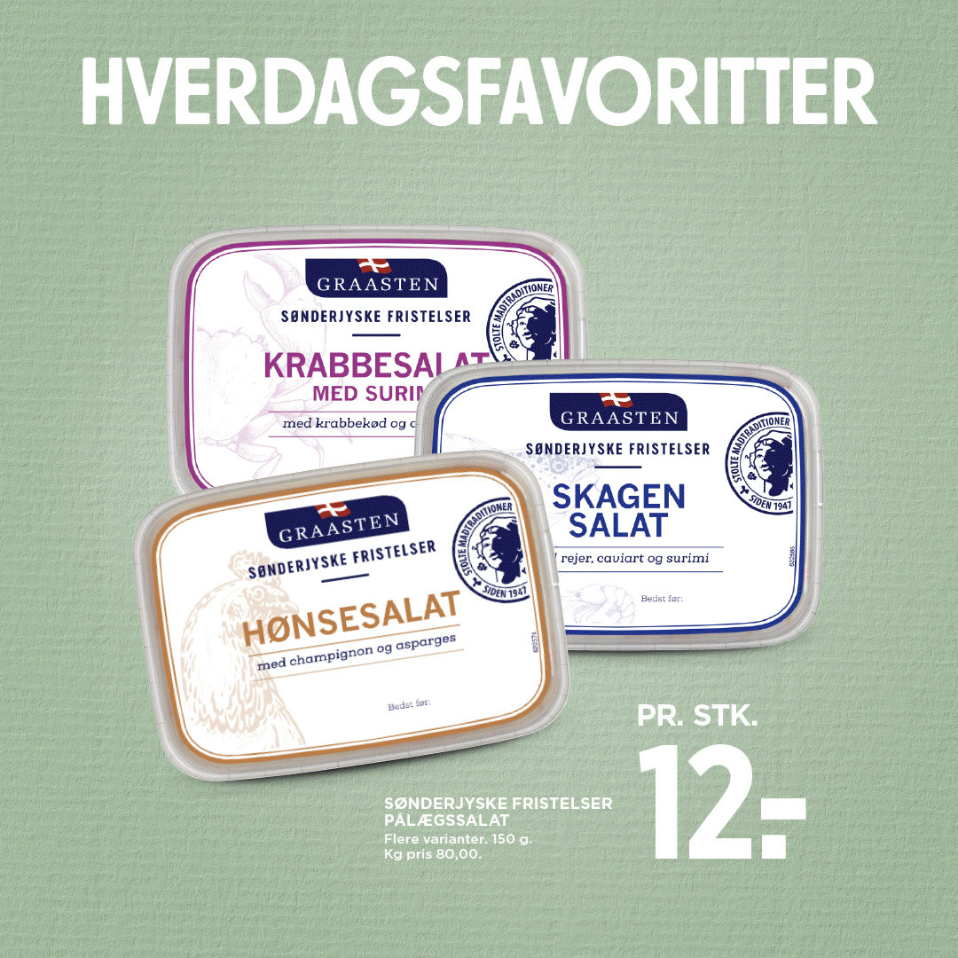 Gode tilbud på pålægssalat og levebrød hos Meny Randers i uge 48