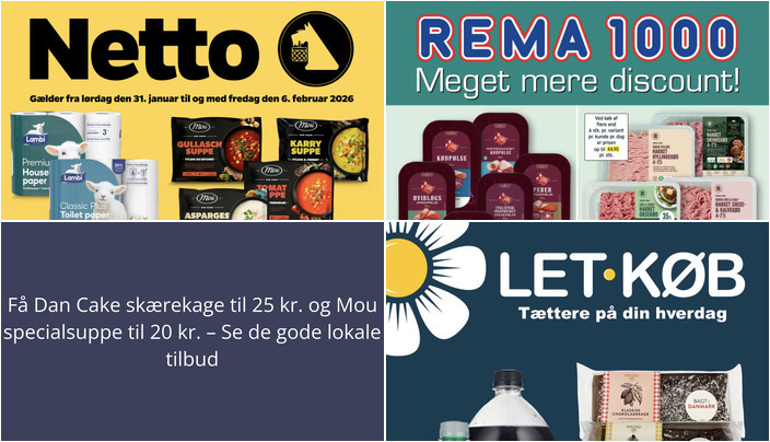 Få Dan Cake skærekage til 25 kr. og Mou specialsuppe til 20 kr. – Se de gode lokale tilbud