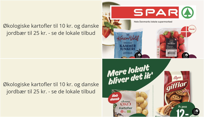 Økologiske kartofler til 10 kr. og danske jordbær til 25 kr. - se de lokale tilbud