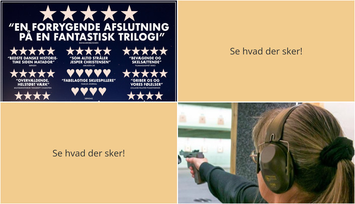 Oplev drama i biografen og præcision på skydebanen i Karup denne uge