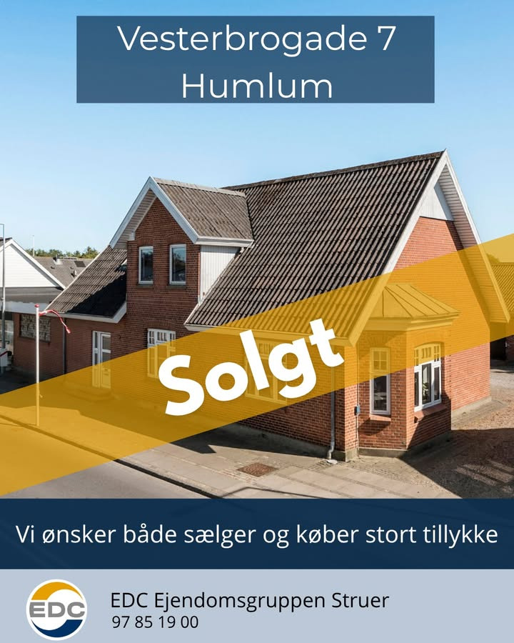 EDC Ejendomsgruppen Struer annoncerer salg af Vesterbrogade 7, Humlum