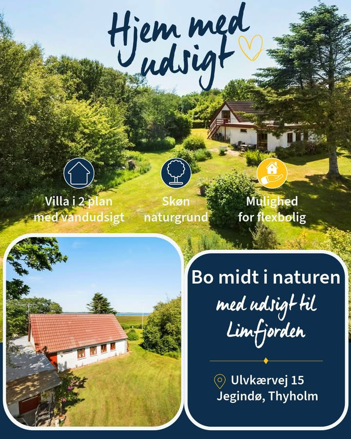 EDC Ejen­doms­grup­pen Struer fremviser villa på Jegindø med udsigt mod Limfjorden