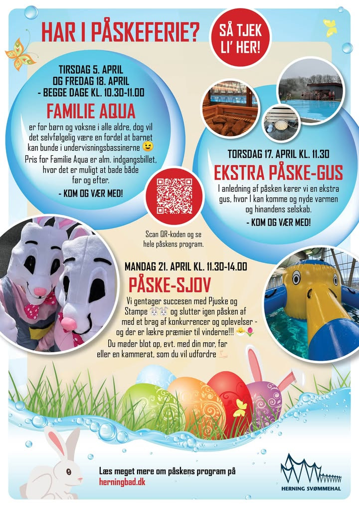 Herning Svømmehal holder åbent i påsken med masser af aktiviteter