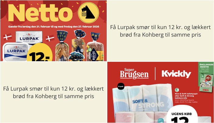Få Lurpak smør til kun 12 kr. og lækkert brød fra Kohberg til samme pris