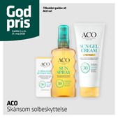 Ekstra gode priser på ACO solprodukter hos Vejlby Apotek indtil 21. maj