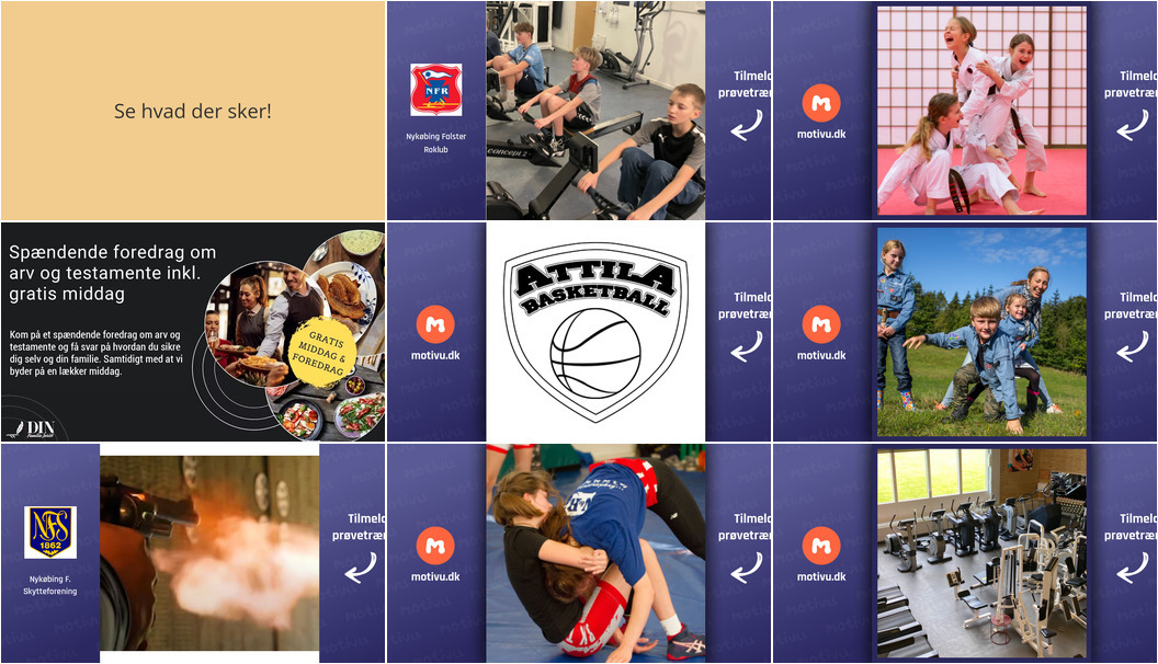 Aktiviteter i Nykøbing F: Fra Roning til Pistolskydning