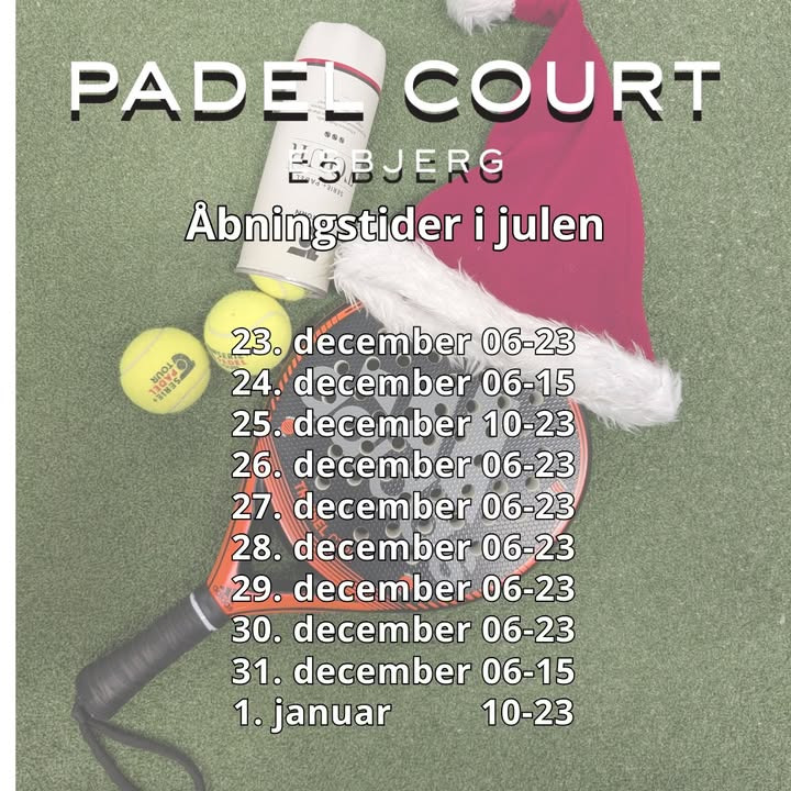 Padel Court Esbjerg holder åbent hele julen med ændrede tider