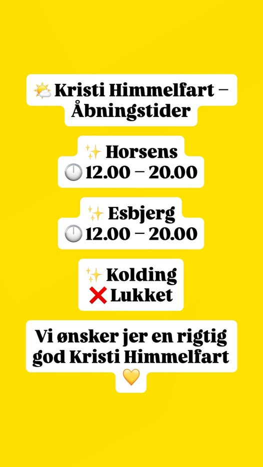 Honning-krukken oplyser åbningstider for Kristi Himmelfart