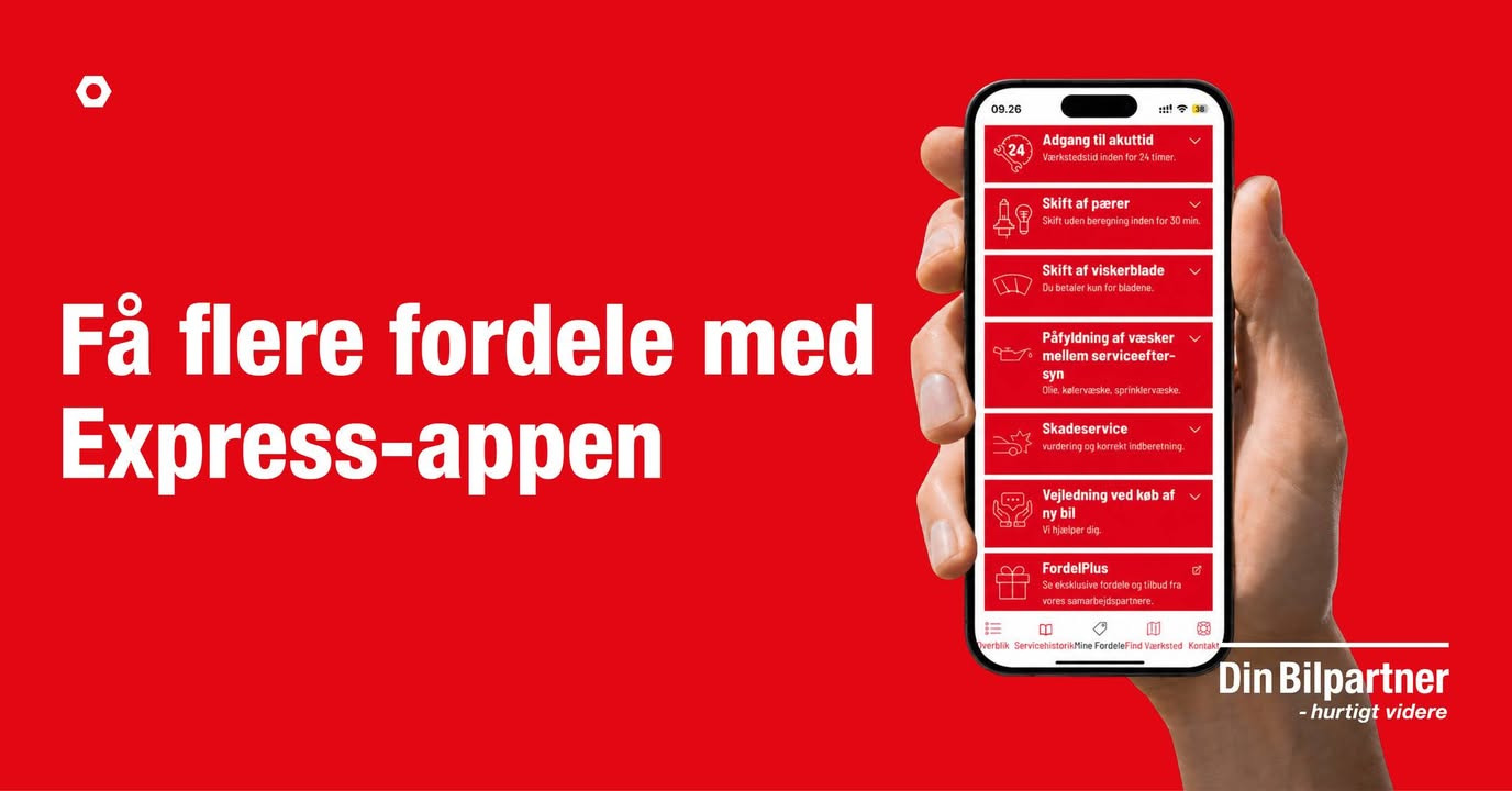EM AUTOCENTER ApS opfordrer til at finde efterårsferiens rabatter i Din Bilpartner Express-appen