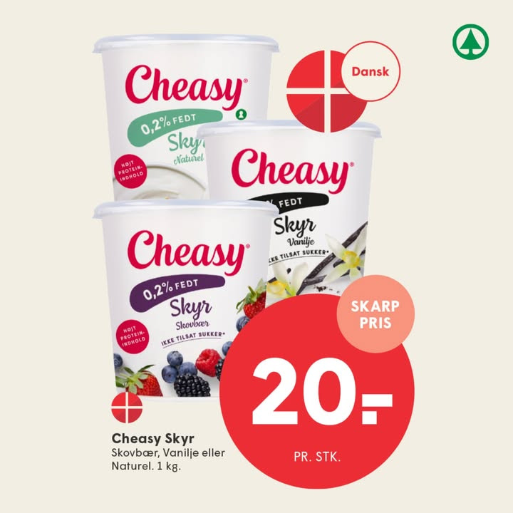 Cheasy skyr på tilbud hos SPAR Nørrebro Hjørring i begrænset periode
