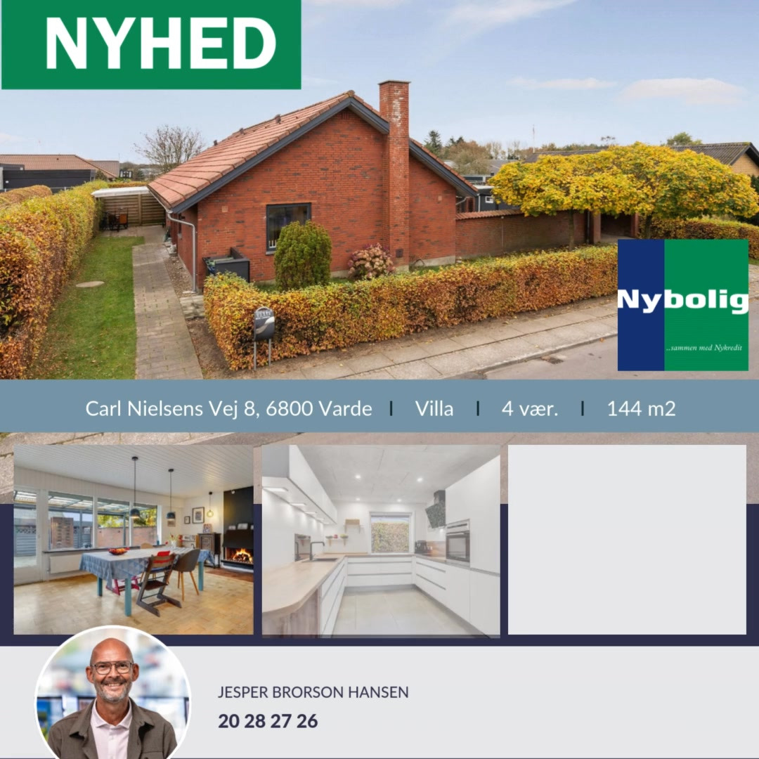 Nybolig Varde præsenterer indflytningsklar villa med skøn have til familien